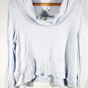 Lou & Grey Loft Cropped Sweater Light Blue Sz Medium